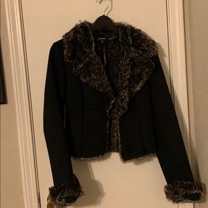 Express fur and suede cropped jacket size 8